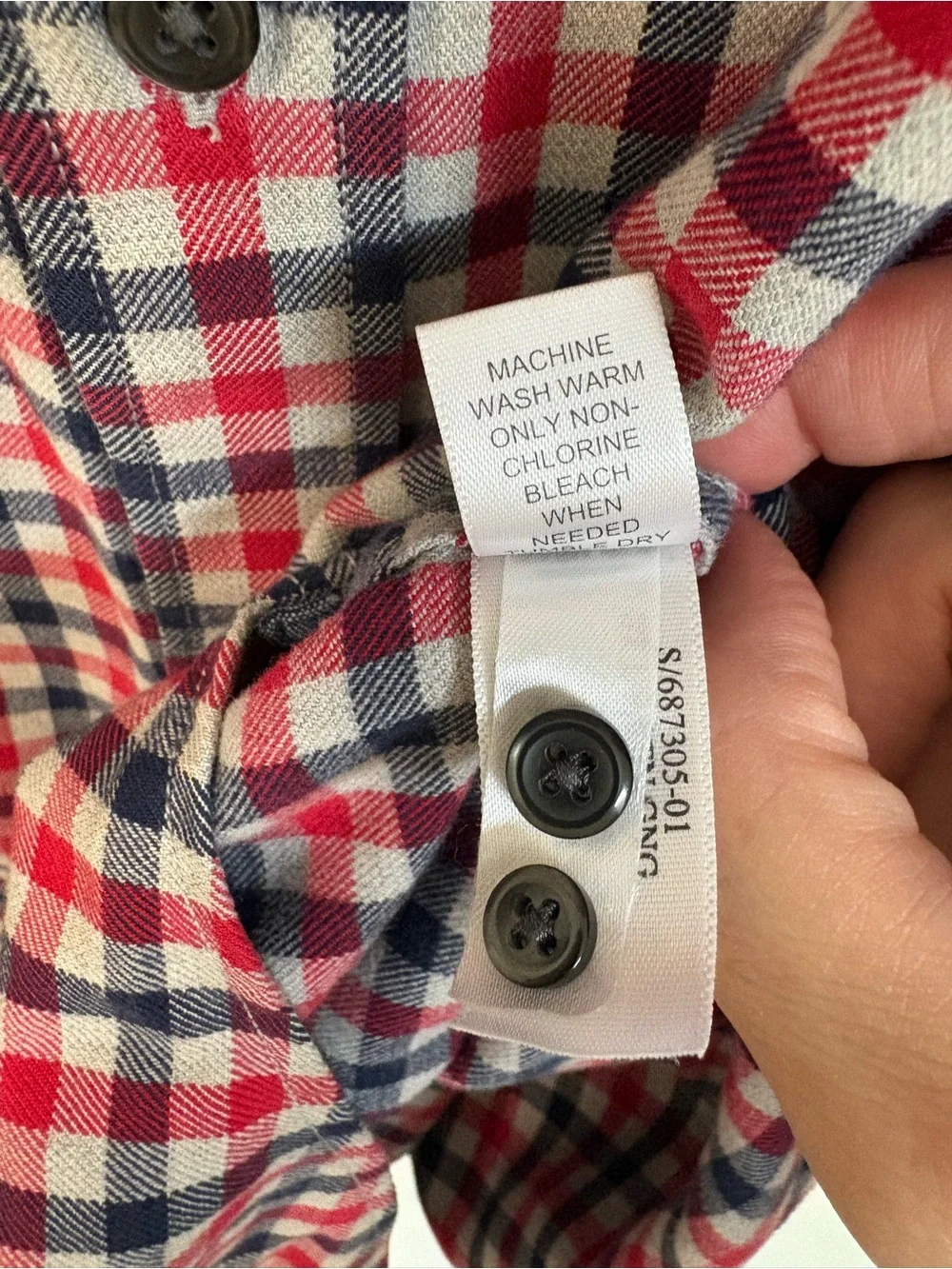 Banana Republic Plaid Navy Red Gray Gingham Lightweight Flannel Sz XXL Tall